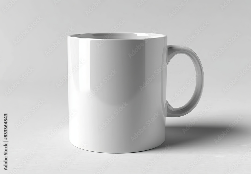 A white coffee mug sits on a table A white coffee mug sits on a table