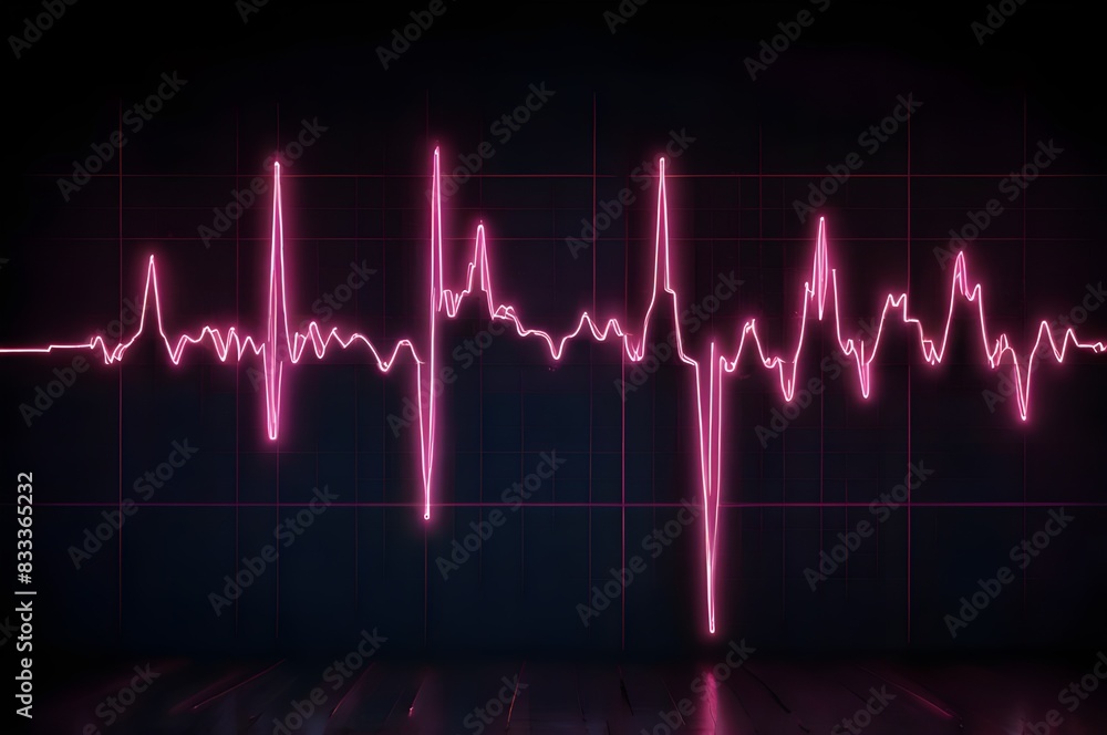 Pink neon electrocardiogram Pink neon electrocardiogram
