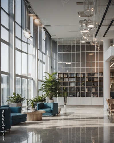 Blurred Modern Office Interior Background