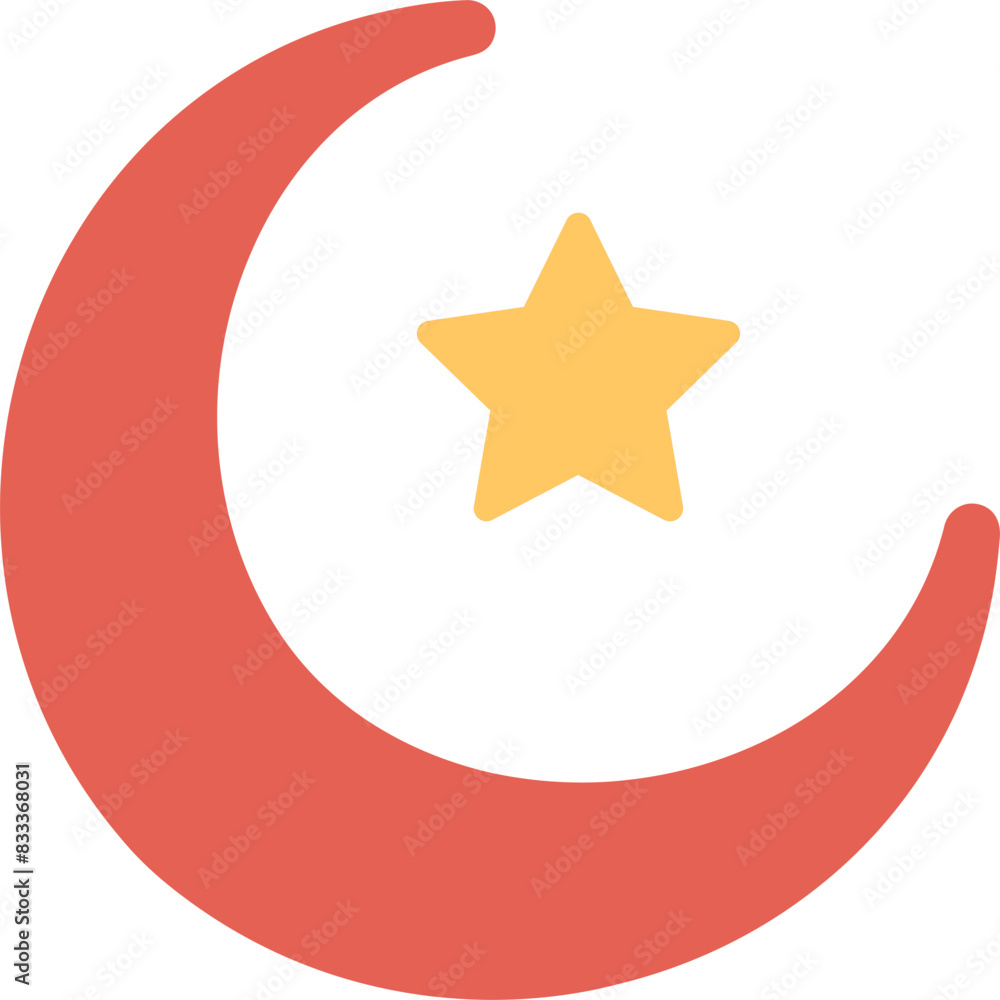 Moon and Star Vector Icon Moon and Star Vector Icon