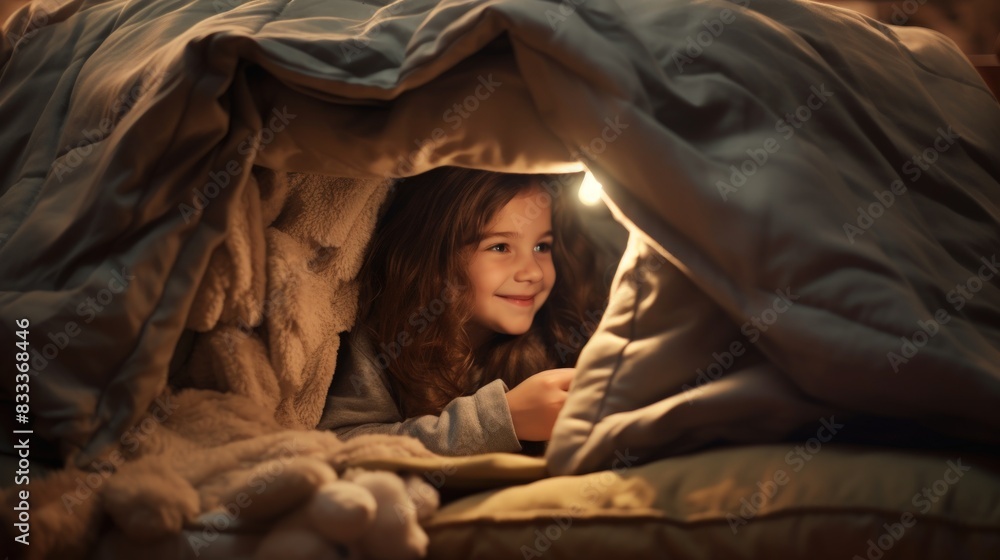 Cozy Moment Under Blanket Fort. Cozy Moment Under Blanket Fort.