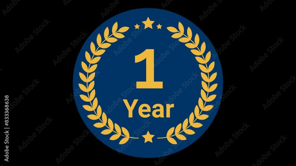 1 Year Laurel Wreath badge Animation 1 Year Laurel Wreath badge Animation