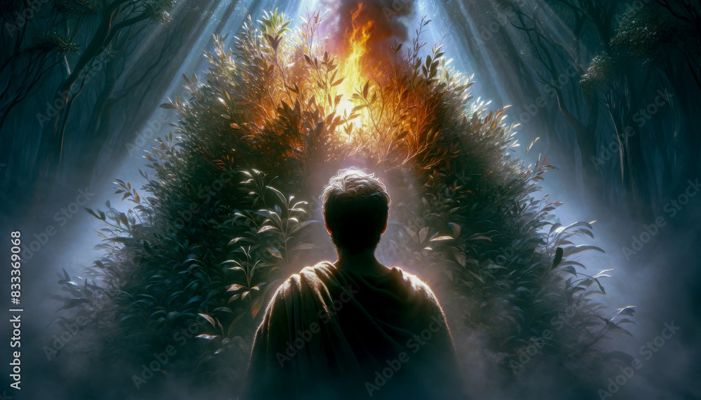 God's Call to Moses: God’s appearance to Moses at the burning bush in ...