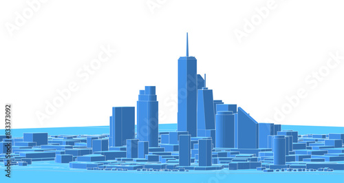 modern city panorama 3d illustration  