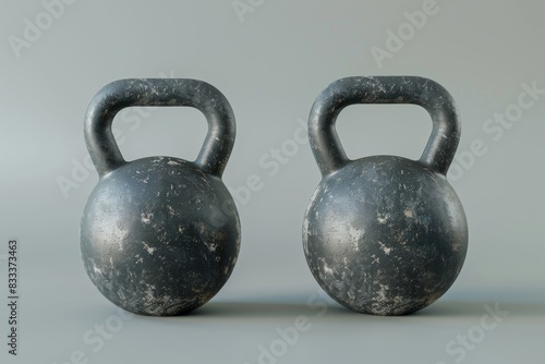 Kettle Bells Isolated on Solid Background.