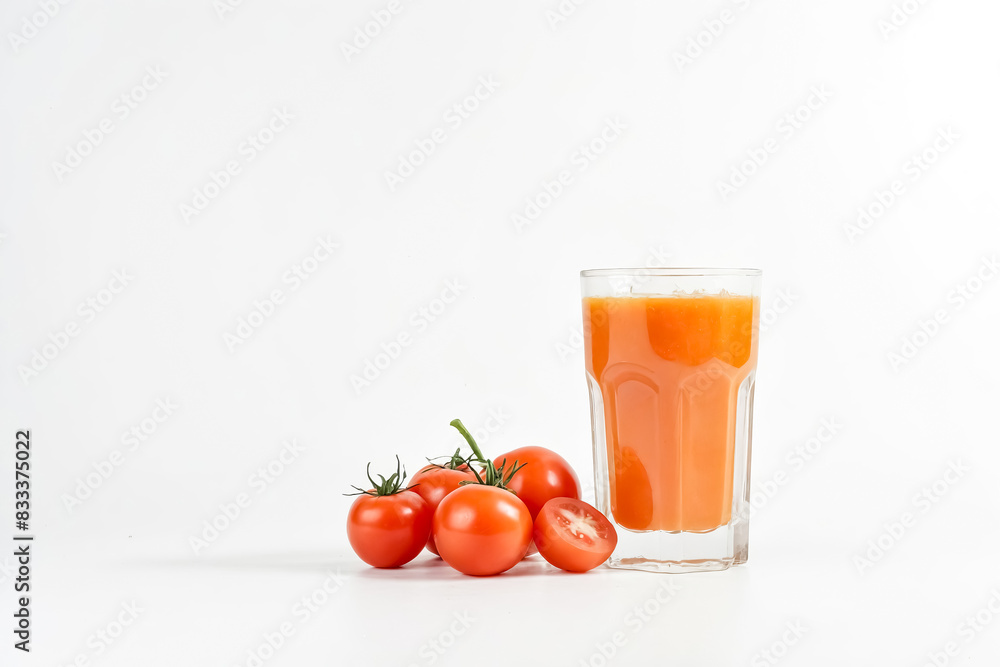 Glass of Tomato Juice with Fresh Tomatoes Glass of Tomato Juice with Fresh Tomatoes