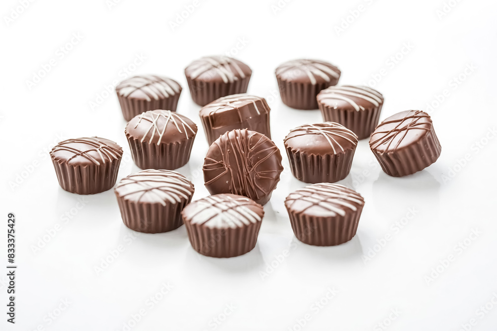 Chocolate truffles with white chocolate drizzle Chocolate truffles with white chocolate drizzle