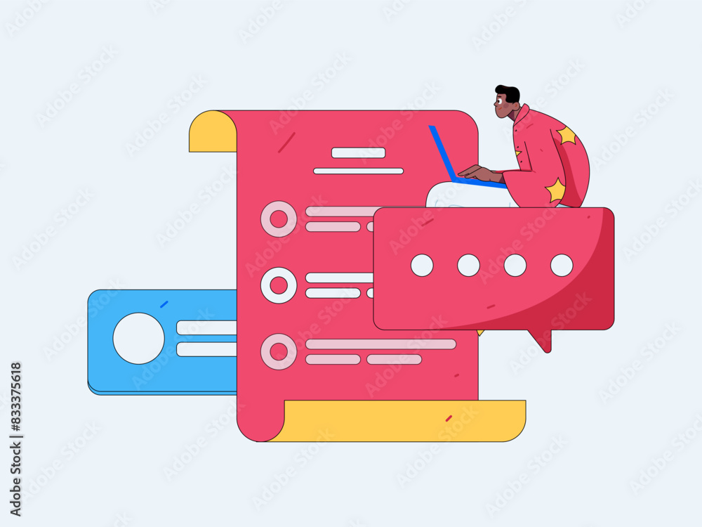 Flat vector illustration of business people operating work scene
Flat vector illustration of business people operating work scene