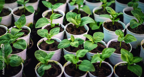 seedlings in pots
