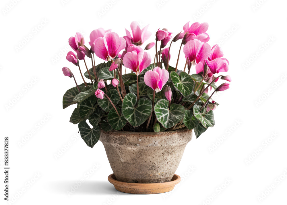 Plant in a pot - Cyclamen with pink flowers Plant in a pot - Cyclamen with pink flowers