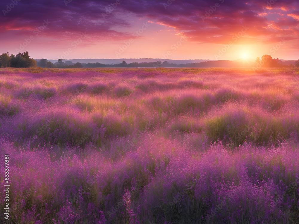 Fototapeta premium sunrise over swamp in the morning
