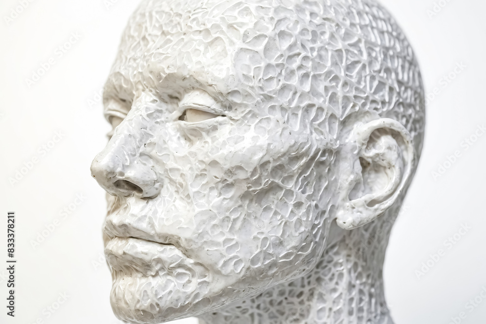 Abstract White Sculpture of a Human Head Abstract White Sculpture of a Human Head
