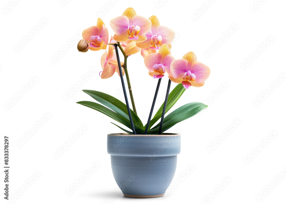 Orchid plant in a pot on transparent background Orchid plant in a pot on transparent background