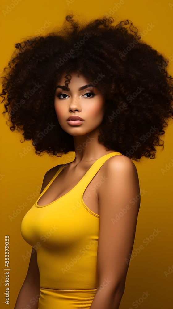 Portrait of a stunning african american woman with healthy, natural curls and a warm smile. Portrait of a stunning african american woman with healthy, natural curls and a warm smile.