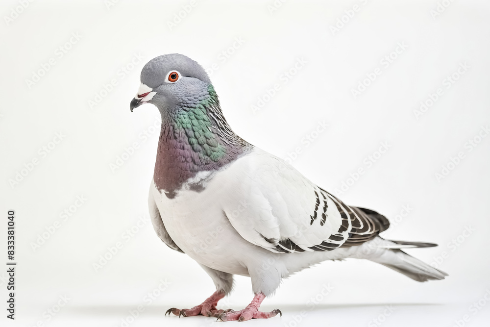 Pigeon on White Background Pigeon on White Background