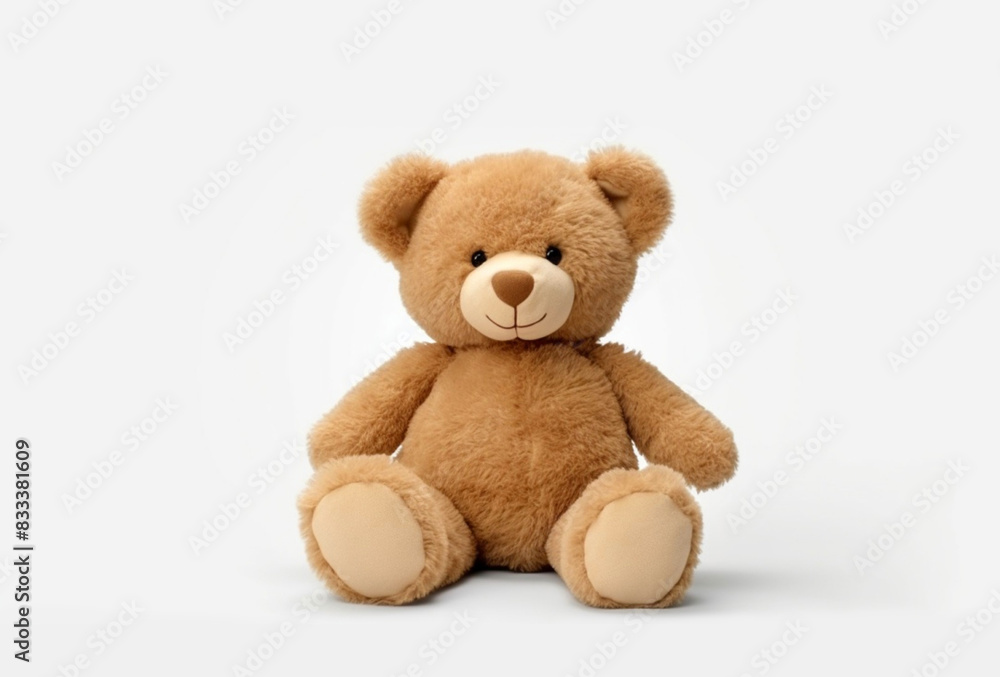 The cute Teddy bear. Toy is isolated on the white background. AI-illustration. The cute Teddy bear. Toy is isolated on the white background. AI-illustration.