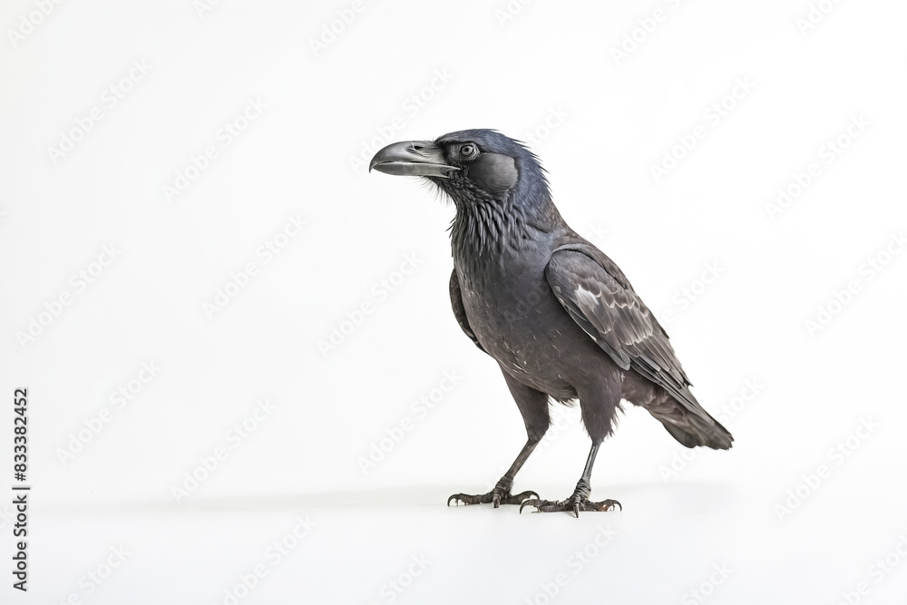 Fototapeta premium Raven on white background