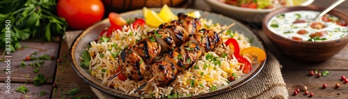 Experience the tantalizing flavors of the Mediterranean with our delectable Chicken Souvlaki photo