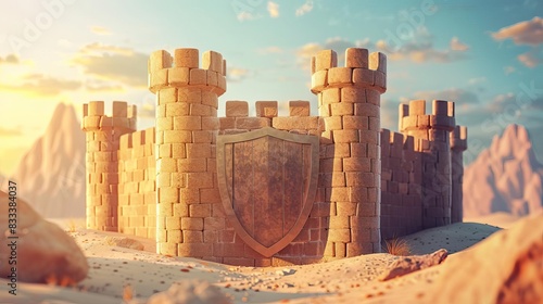 Resilience A shield or fortress, symbolizing the startups ability to overcome challenges and setbacks photo