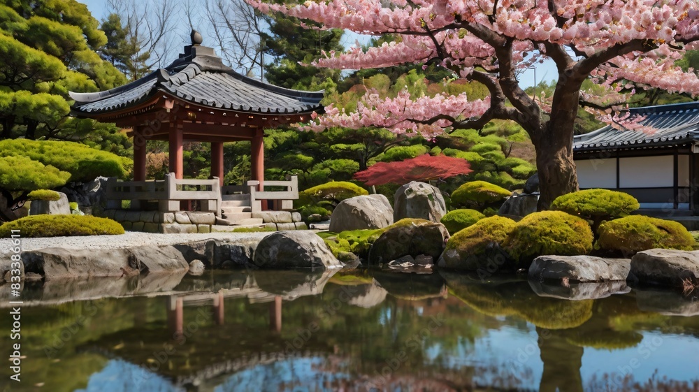 japanese garden in spring japanese garden in spring