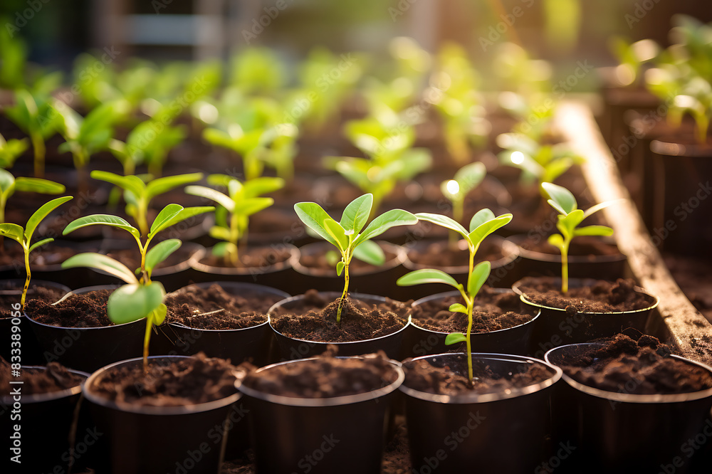 Young green seedling illustrating concept of new life and eco-friendly beginning Young green seedling illustrating concept of new life and eco-friendly beginning