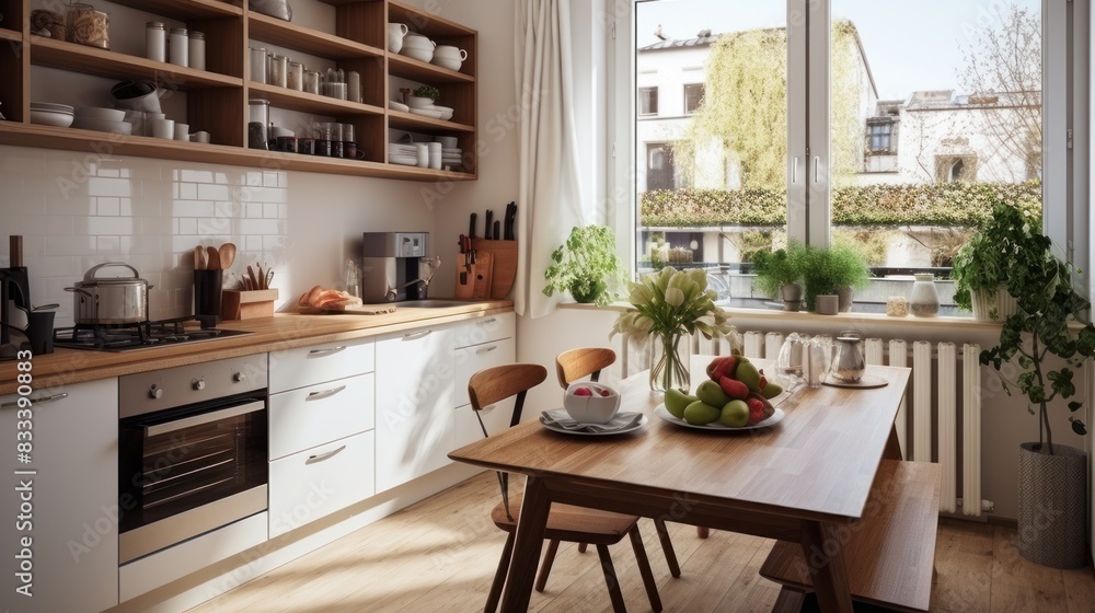 Modern home interior. Modern kitchen design in a bright interior. Program for designing modern apartments. Modern home interior. Modern kitchen design in a bright interior. Program for designing modern apartments.
