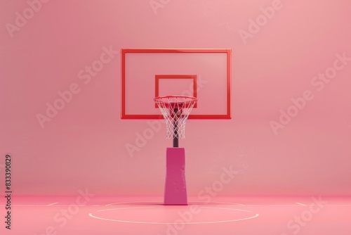Basketball Hoop Isolated on Solid Background.