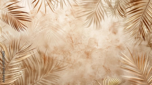 Tropical pattern in neutral colors wallpaper