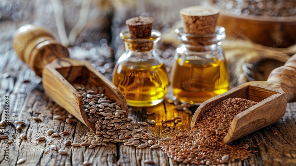 Aromatherapy Elixirs Dancing on Rustic Table. Generative AI Aromatherapy Elixirs Dancing on Rustic Table. Generative AI