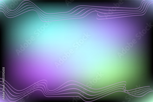 Dark abstract, watercolor background with glowing waves. Modern gradient with smooth wavy lines on watercolor background. Retro fluorescent bright multicolor gradient background. Vector illustration.