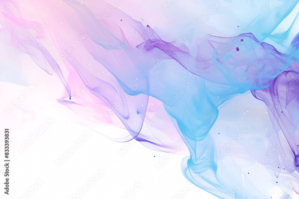 Fototapeta premium Flowing pastel shades of blue and pink blend together creating a fluid and abstract pattern that appears soft and ethereal
