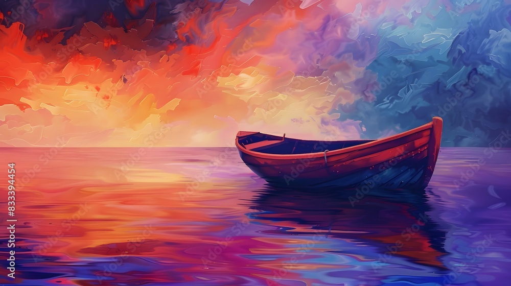 Fototapeta premium A Boat fantasy art style background