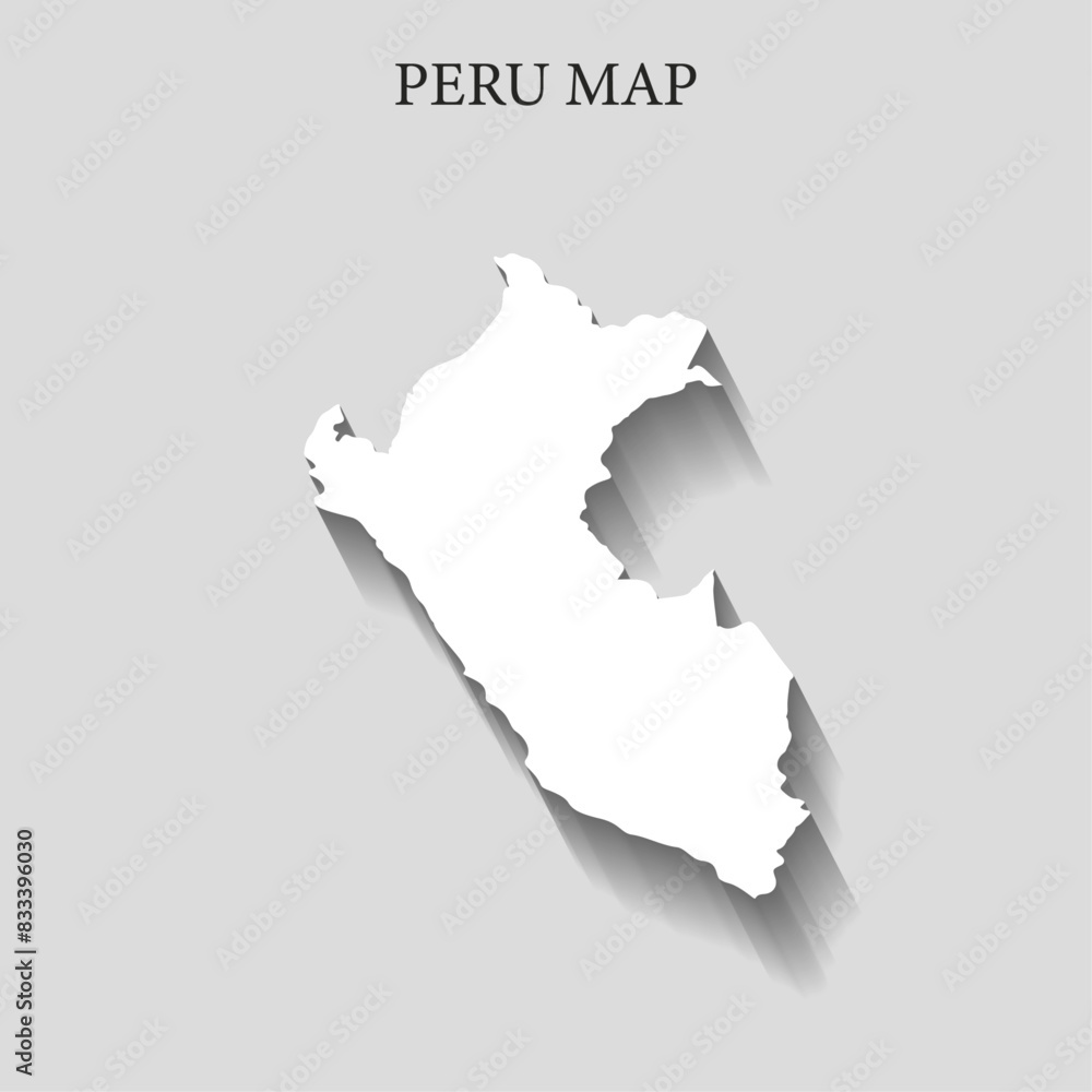 Fototapeta premium Simple and Minimalist region map of Peru