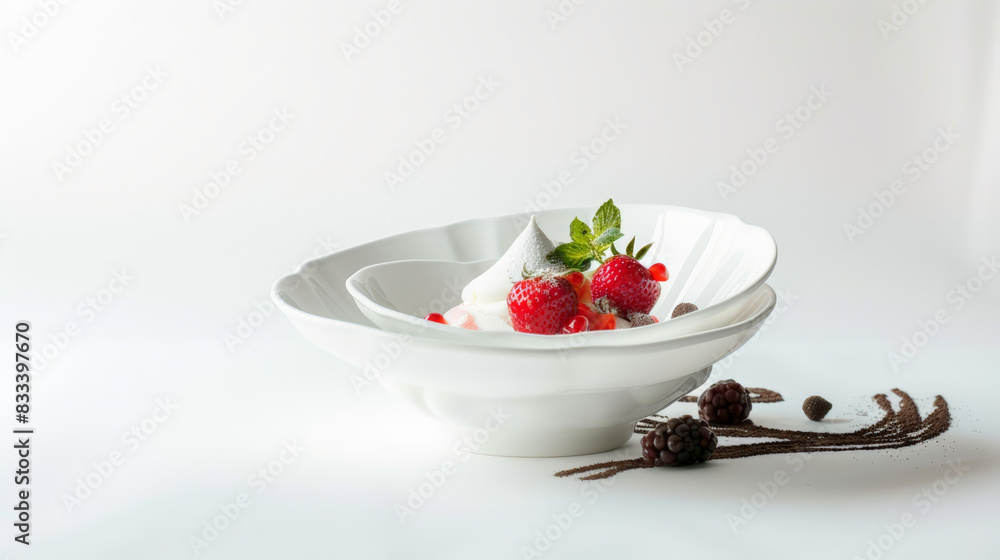dessert dishware on white background dessert dishware on white background