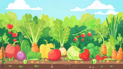 cartoon vegetable garden.