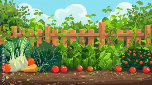 cartoon vegetable garden.
