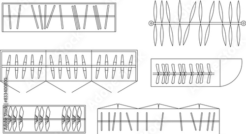 Vector illustration sketch of cupboard interior furniture design image seen from above for completeness of the image