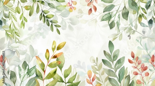 Watercolor botanical garden illustration wallpaper