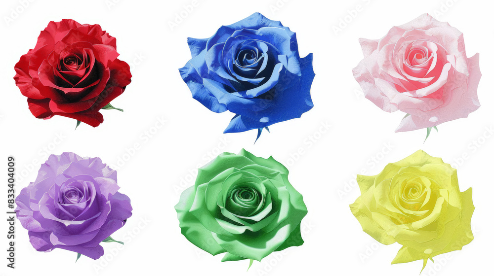 rose set in different colors rose set in different colors