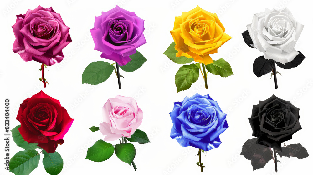 rose set in different colors rose set in different colors