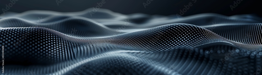 Abstract background of wavy textured surface with flowing curves and dark gradient tones. Modern 3D visual for design and technology concepts. Abstract background of wavy textured surface with flowing curves and dark gradient tones. Modern 3D visual for design and technology concepts.