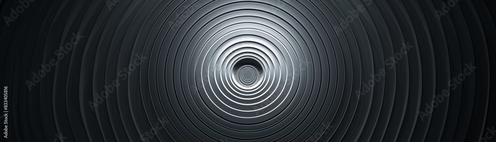 Abstract black and white concentric circles create a tunnel-like effect, forming a visually striking modern art piece with depth and dimension. Abstract black and white concentric circles create a tunnel-like effect, forming a visually striking modern art piece with depth and dimension.