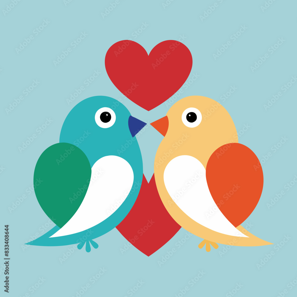 Pajarito's enamored vector illustration Pajarito's enamored vector illustration