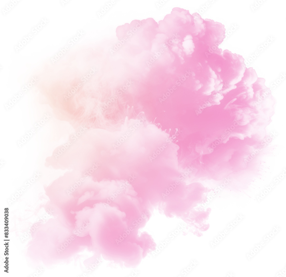 Fototapeta premium Smoke cloud png colorful transparent abstract shape.