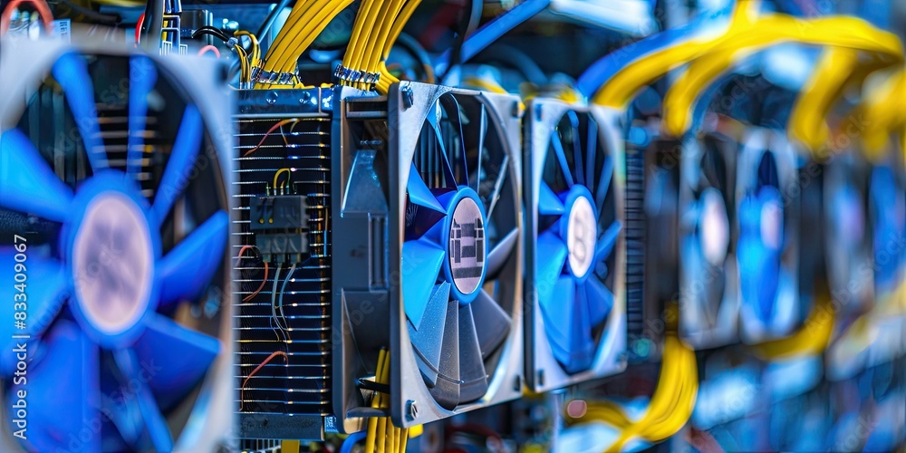 Bitcoin Mining Machine and Cooling Fans