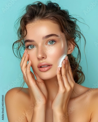 Photo portrait of a woman face with full makeup