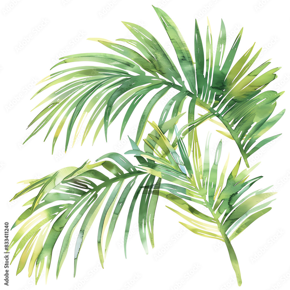 Naklejka premium Green palm leaves.