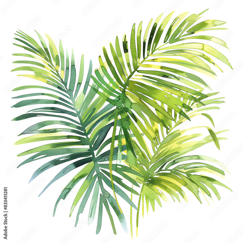 Green palm leaves. Green palm leaves.