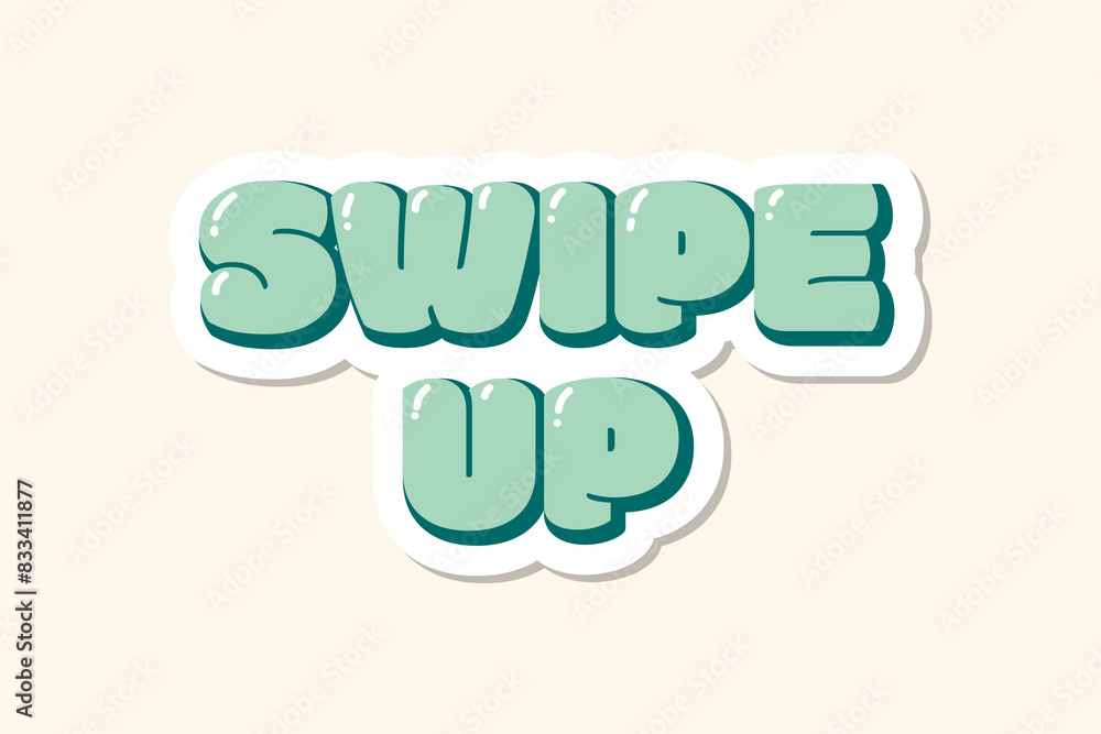 Cute Call-To-Action sticker for social media, volumetric 3D lettering in Y2K retro style. Playful green inscription swipe up, Blog button, Bubble groovy text. Cute Call-To-Action sticker for social media, volumetric 3D lettering in Y2K retro style. Playful green inscription swipe up, Blog button, Bubble groovy text.