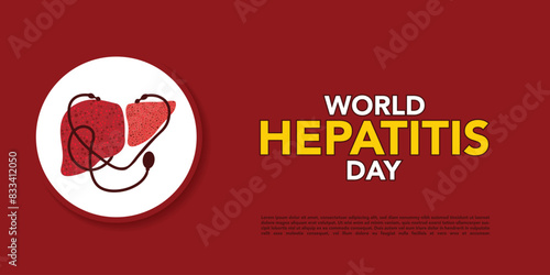 happy world hepatitis day background template use for card vector design, with minimalist and modern concept, cover, backdrop, heart, lung, international